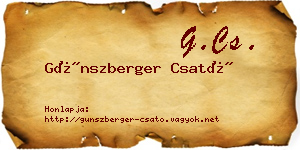 Günszberger Csató névjegykártya